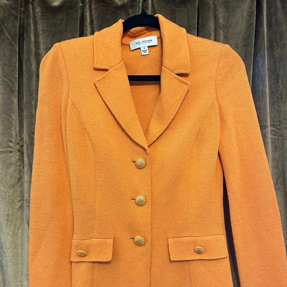 St. John Collection Vibrant Orange Blazer